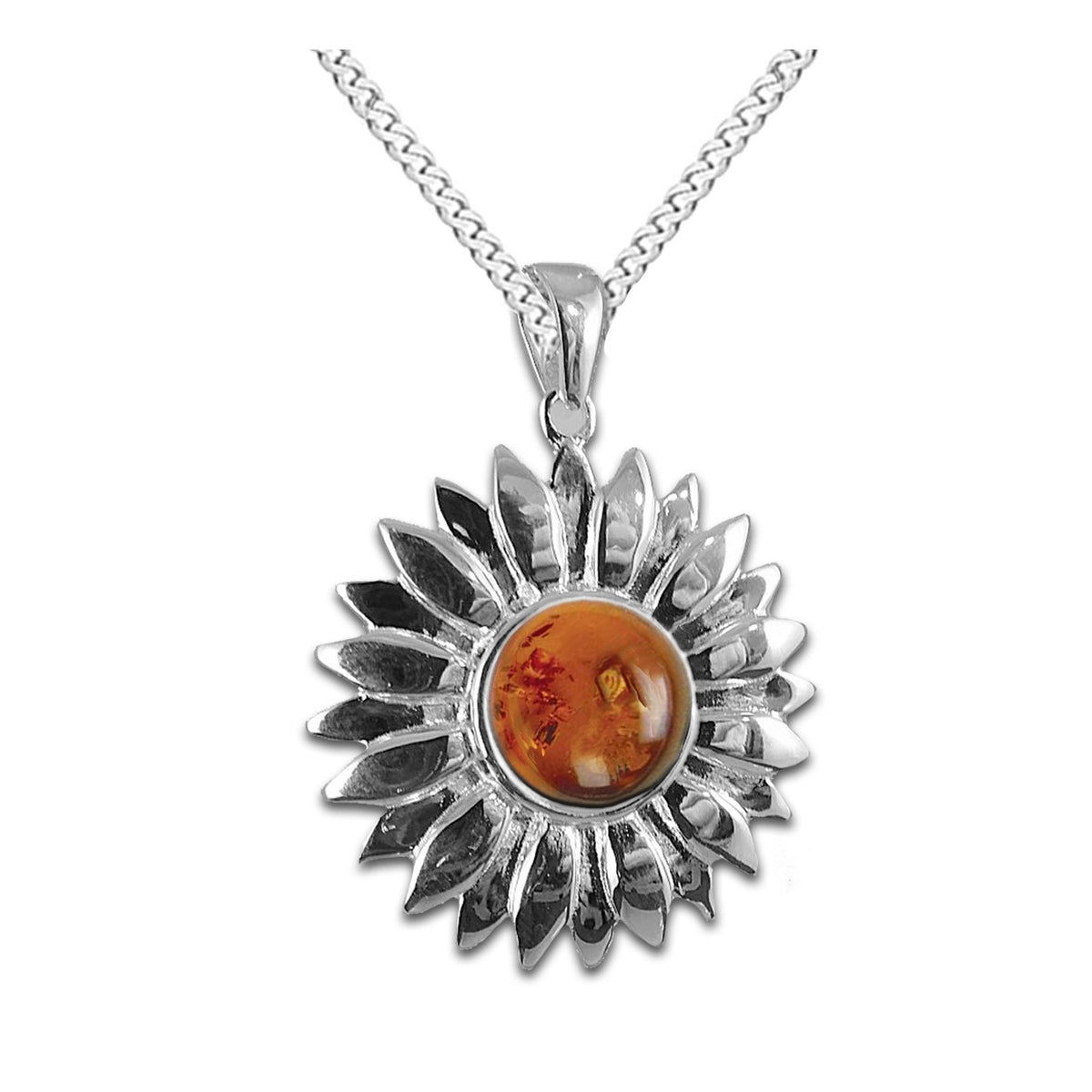 amber sunflower necklace - sunflower jewellery