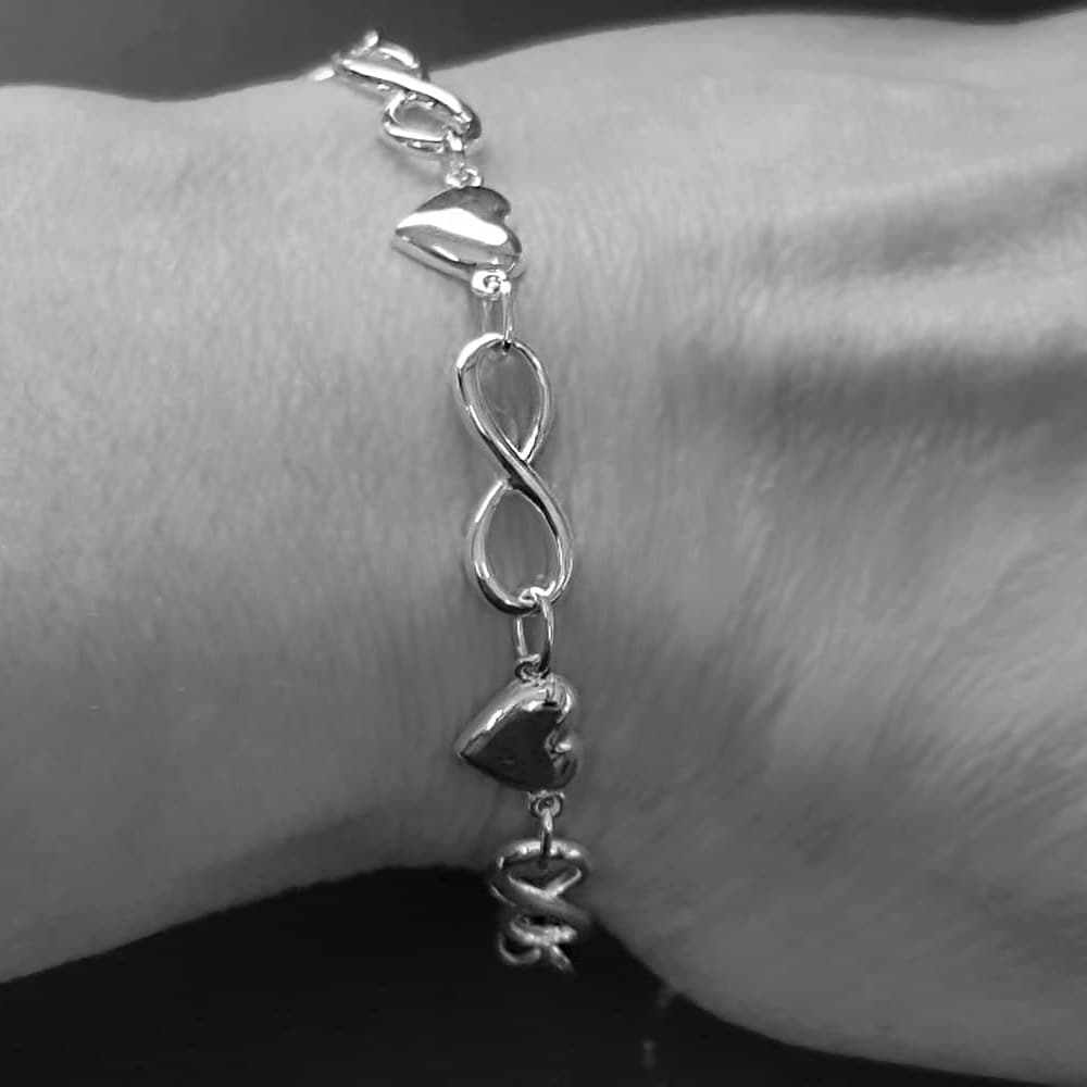 heart infinity bracelet, infinity jewellery