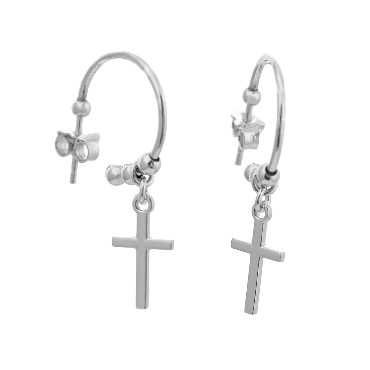 hoop cross earrings