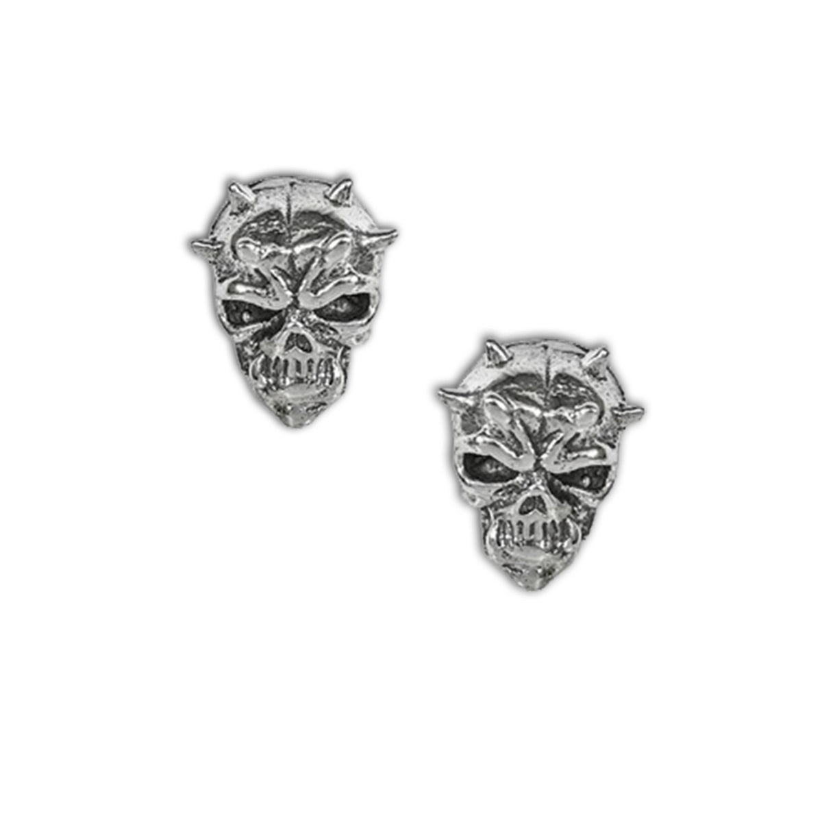horned skull earrings - skull earring jewellery