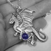 large dragon pendant handmade dragon necklace - goth jewellery