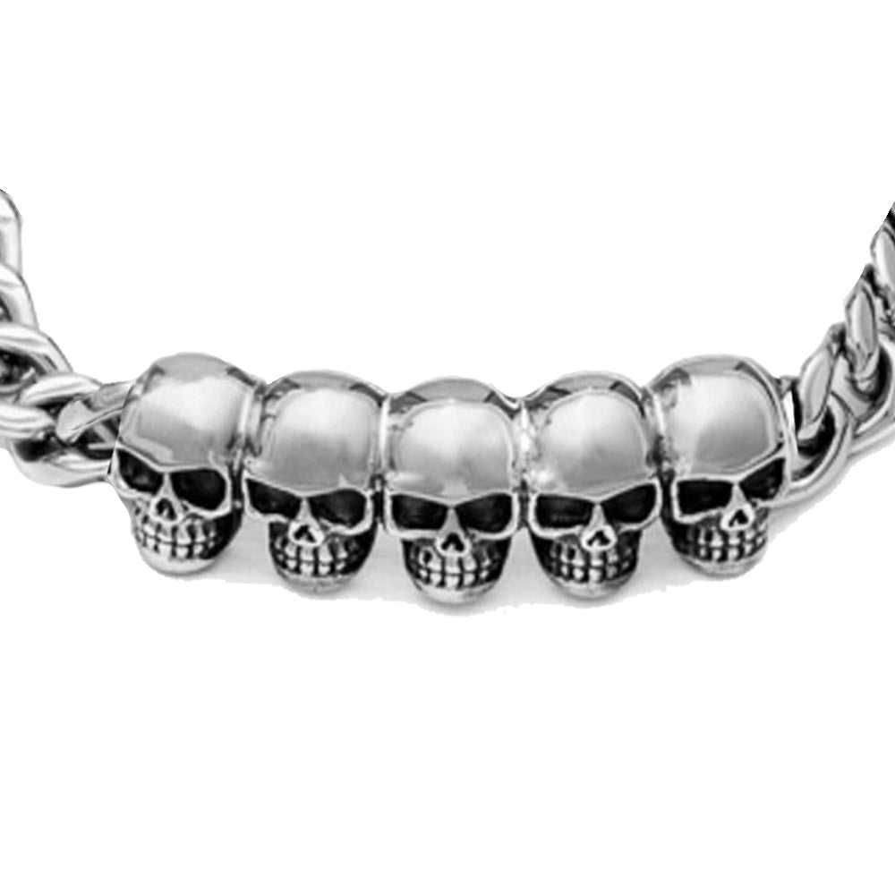 men's silver skull bracelet, skull jewellery for men