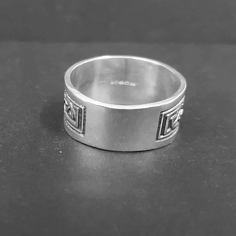 mens wide silver ring, celtic rings