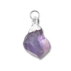 Natural Raw Amethyst Rough Crystal Necklace, Sterling Silver