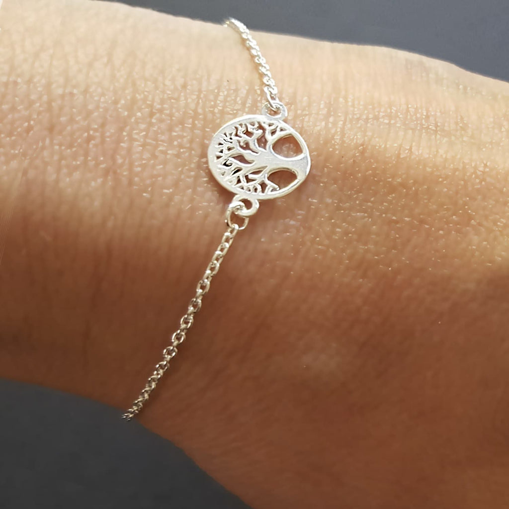 Dainty Tree of Life Bracelet, Silver Tree of Life Bracelet, Ladies