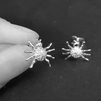 NEW: Spider Earrings With Crystal CZ, Spider Studs