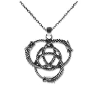 triquetra celtic dragon necklace - dragon jewellery