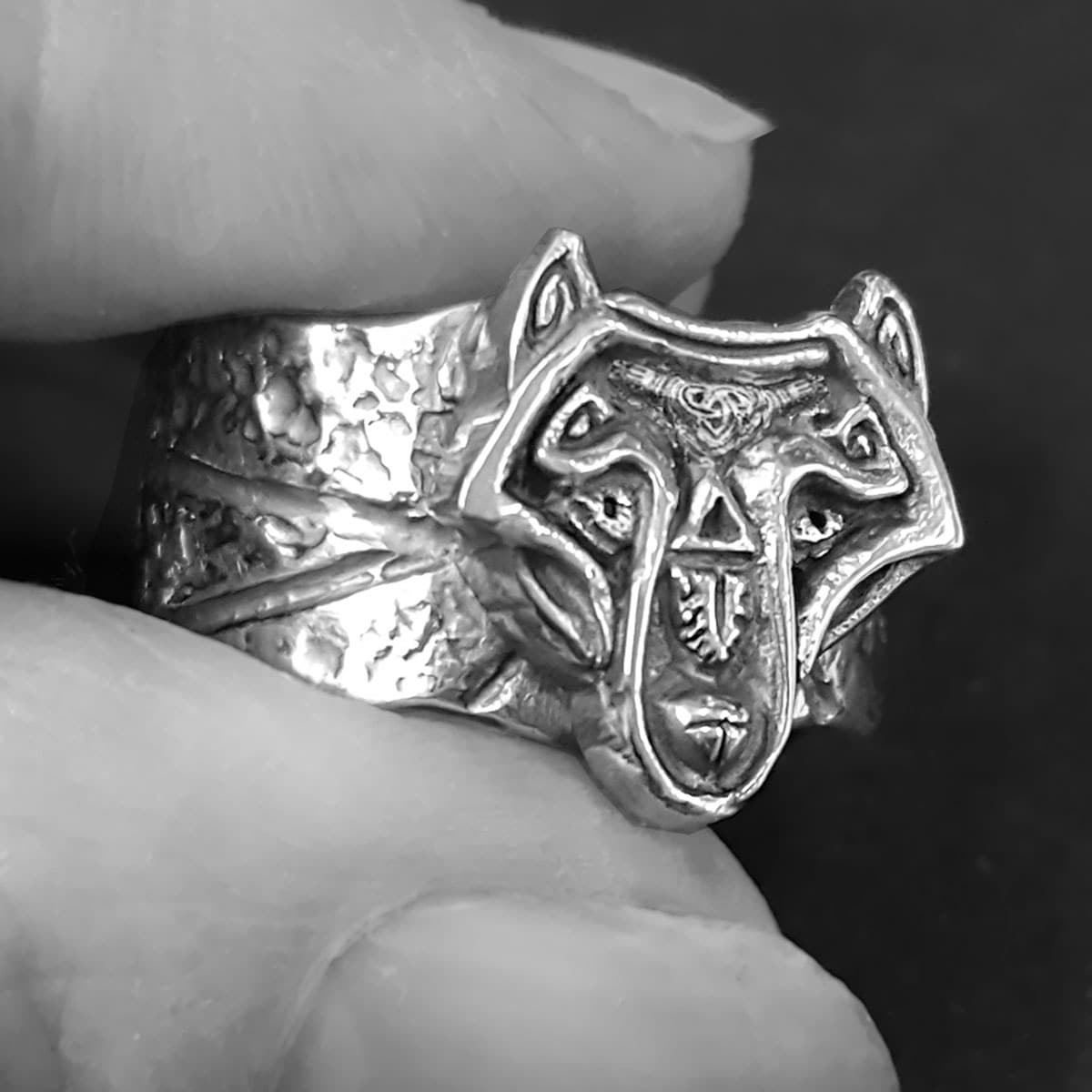 wolf ring viking mens ring