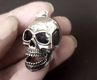 mens skull necklace, biker skull jewellery - alternative