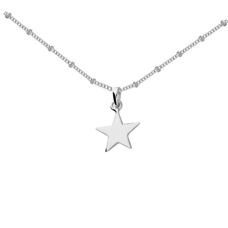 Satellite Star Choker Necklace, Small Star, Adjustable Silver