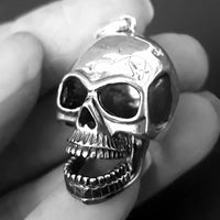 mens skull necklace jewellery - goth biker skull pendant 
