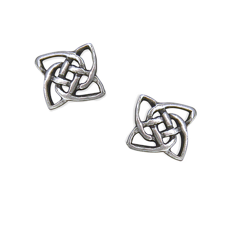 Small Square Celtic Earrings, Celtic Knot Studs For Men Women