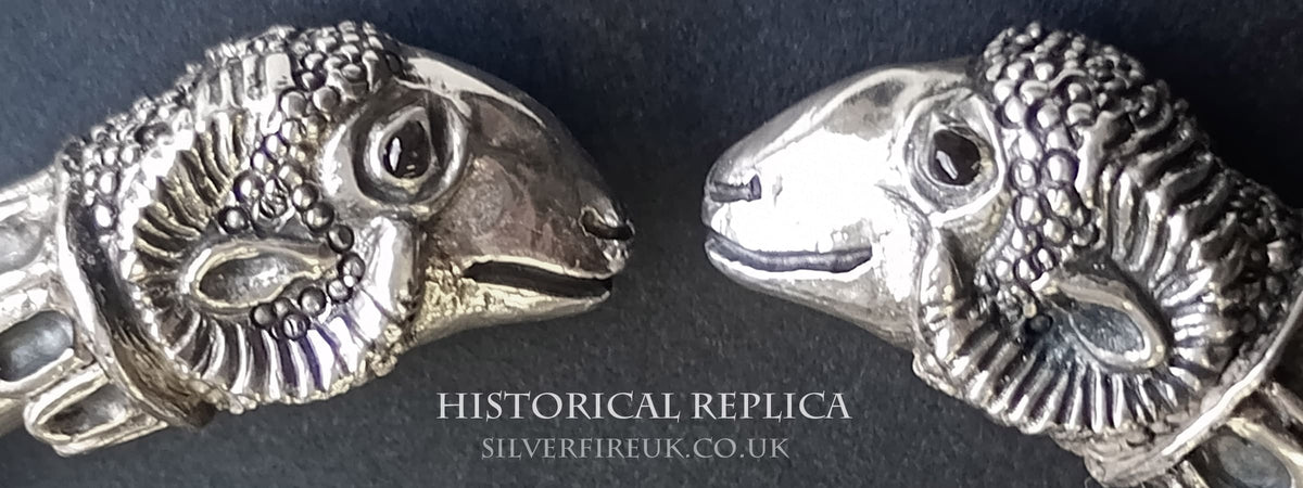 solid silver ram bangle historical replica handmade by SilverfireUK Alternative Jewellery