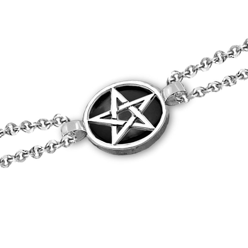 black pentagram chain bracelet