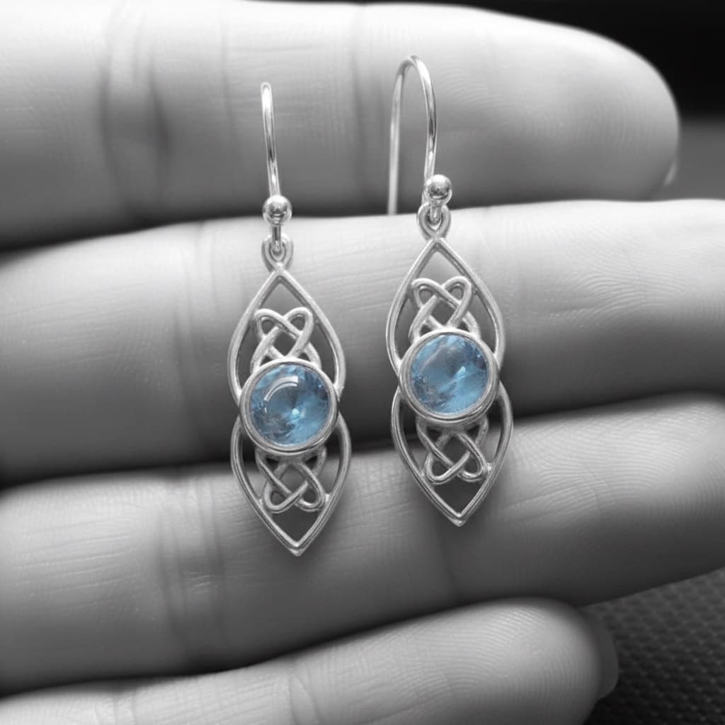 topaz celtic earrings 