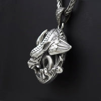 side profile of the handmade Grotesque Pendant by silverfireUK gothic jewellery 