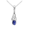 Blue Lapis Celtic Necklace, Sterling Silver and Lapis Lazuli