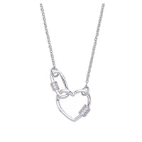 Locked In Love Heart Carabiner Style Necklace, Sterling Silver