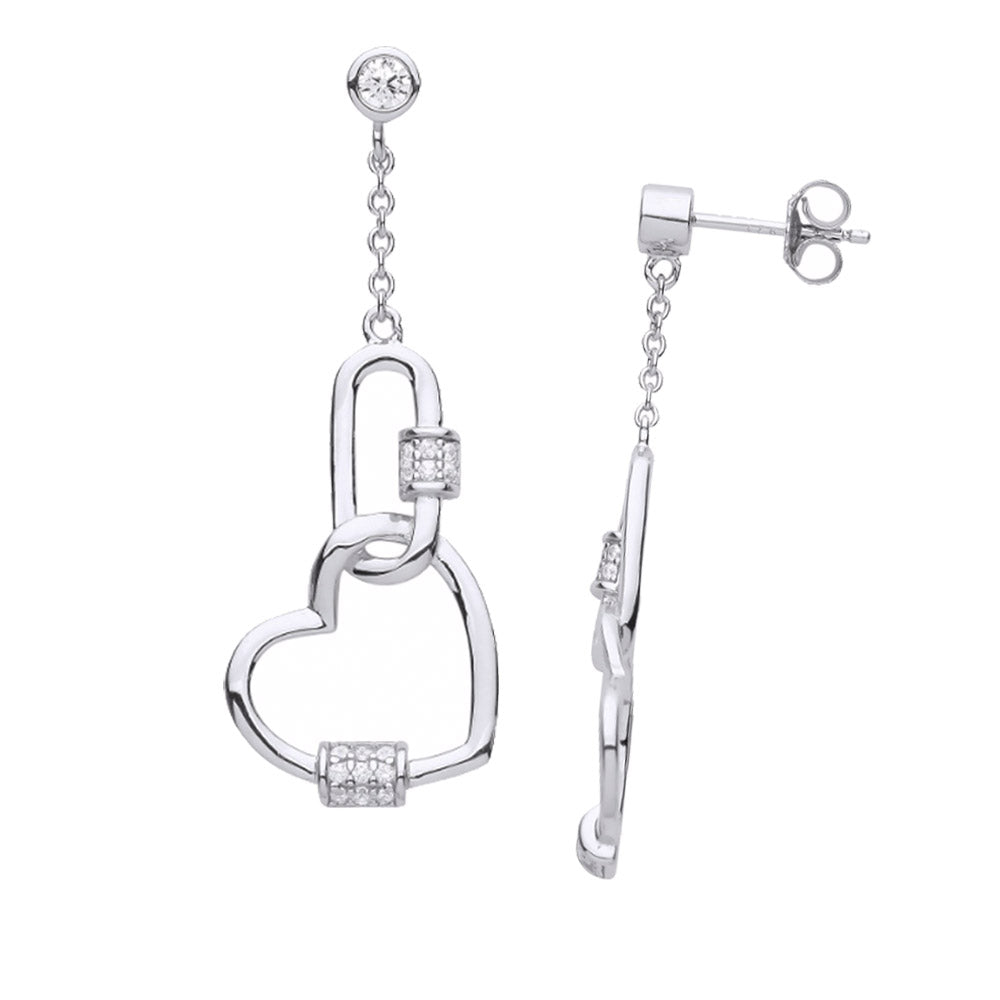 Locked In Love Heart Carabiner  earrings