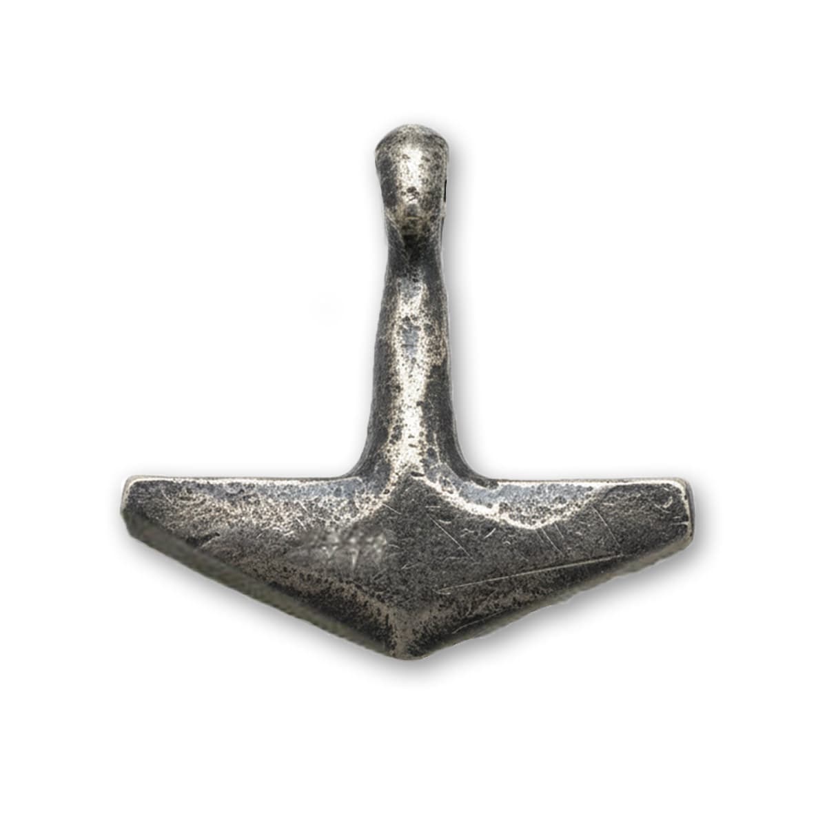 Handcrafted solid silver Mjölnir pendant  by SilverfireUK, a historical reproduction of the 9th-century Lincolnshire Viking find (DENO-BD00C3)
