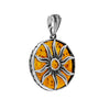 amber sun pendant silver