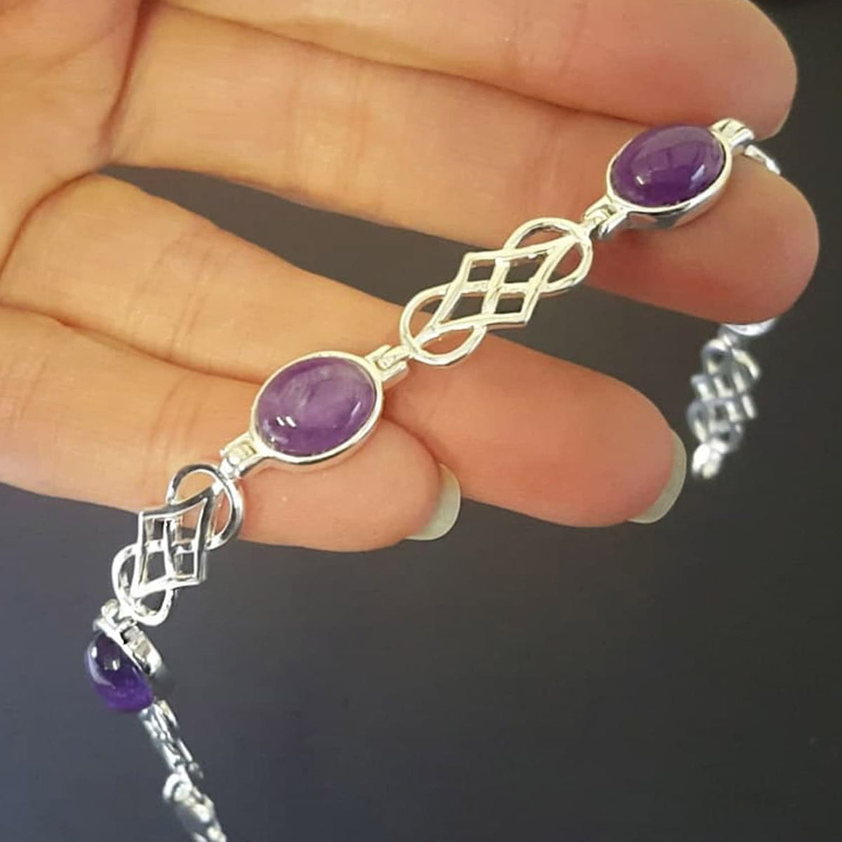 amethyst bracelet celtic handmade 