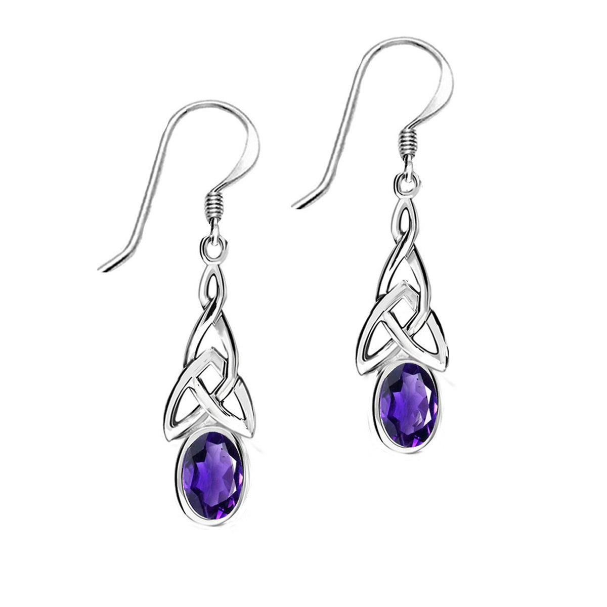 amethyst earrings celtic design 