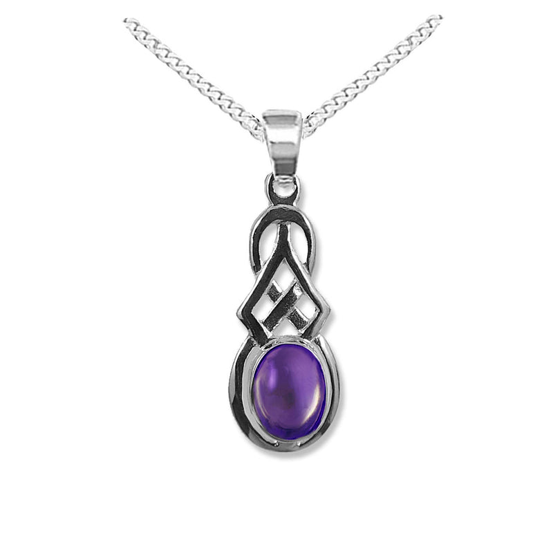 Celtic Pendant Celtic Amethyst Necklace - Ladies Celtic Jewellery