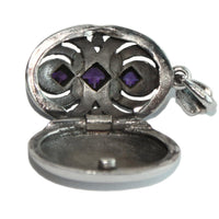 NEW: Amethyst Gothic Locket, Sterling Silver