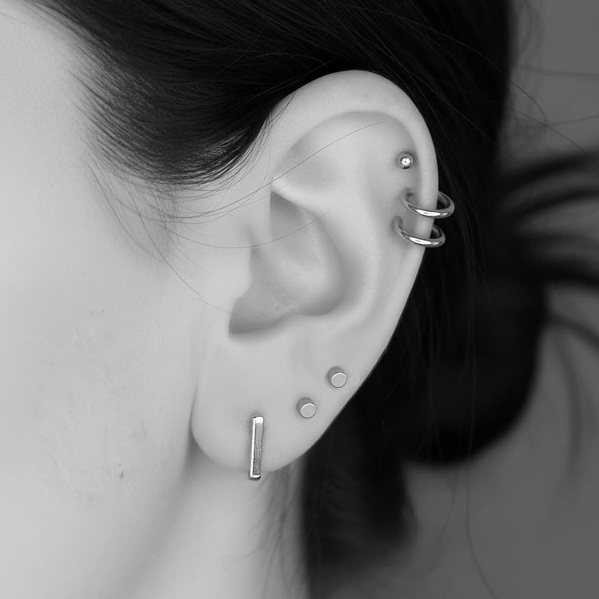 bar stud earrings, alternative 