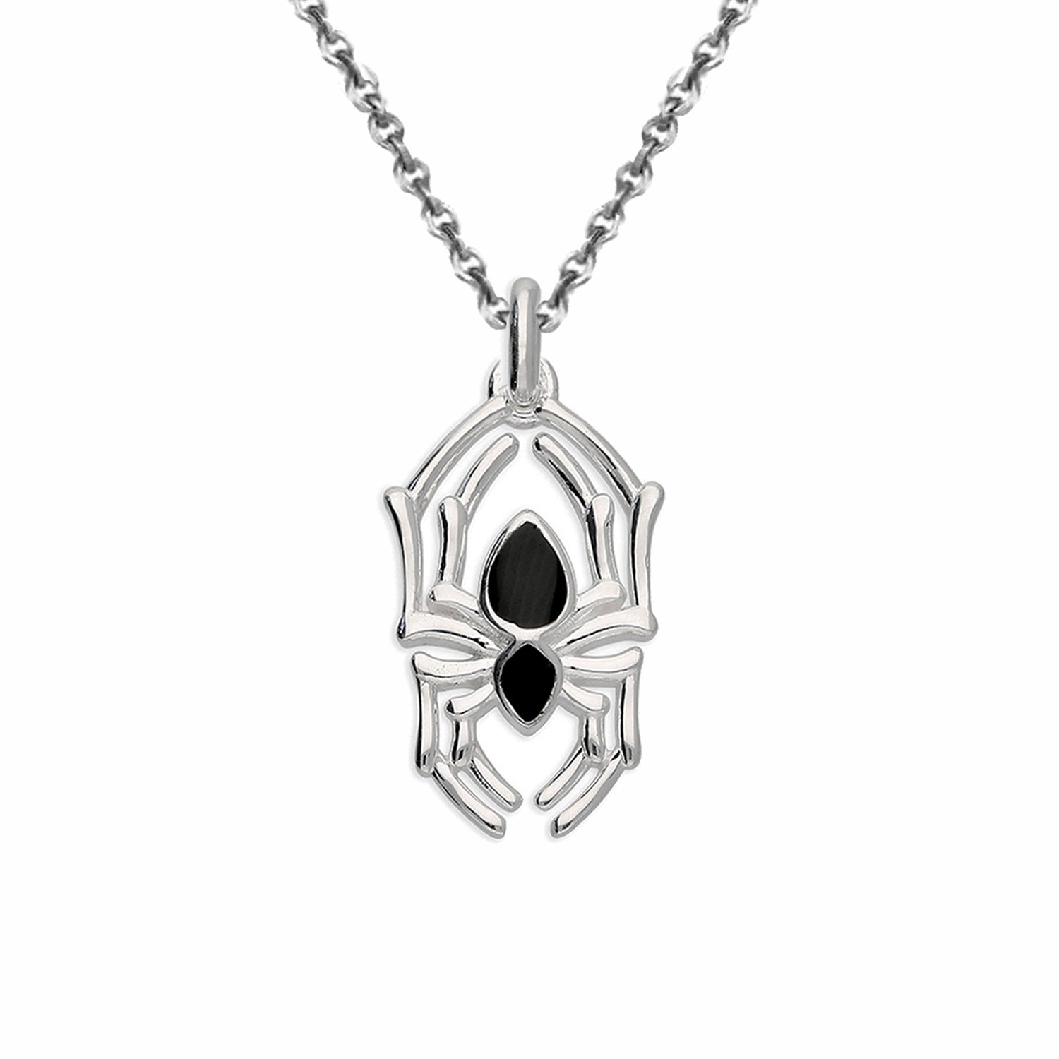 Black Spider Necklace, 925 Silver Spider Necklace – SilverfireUK