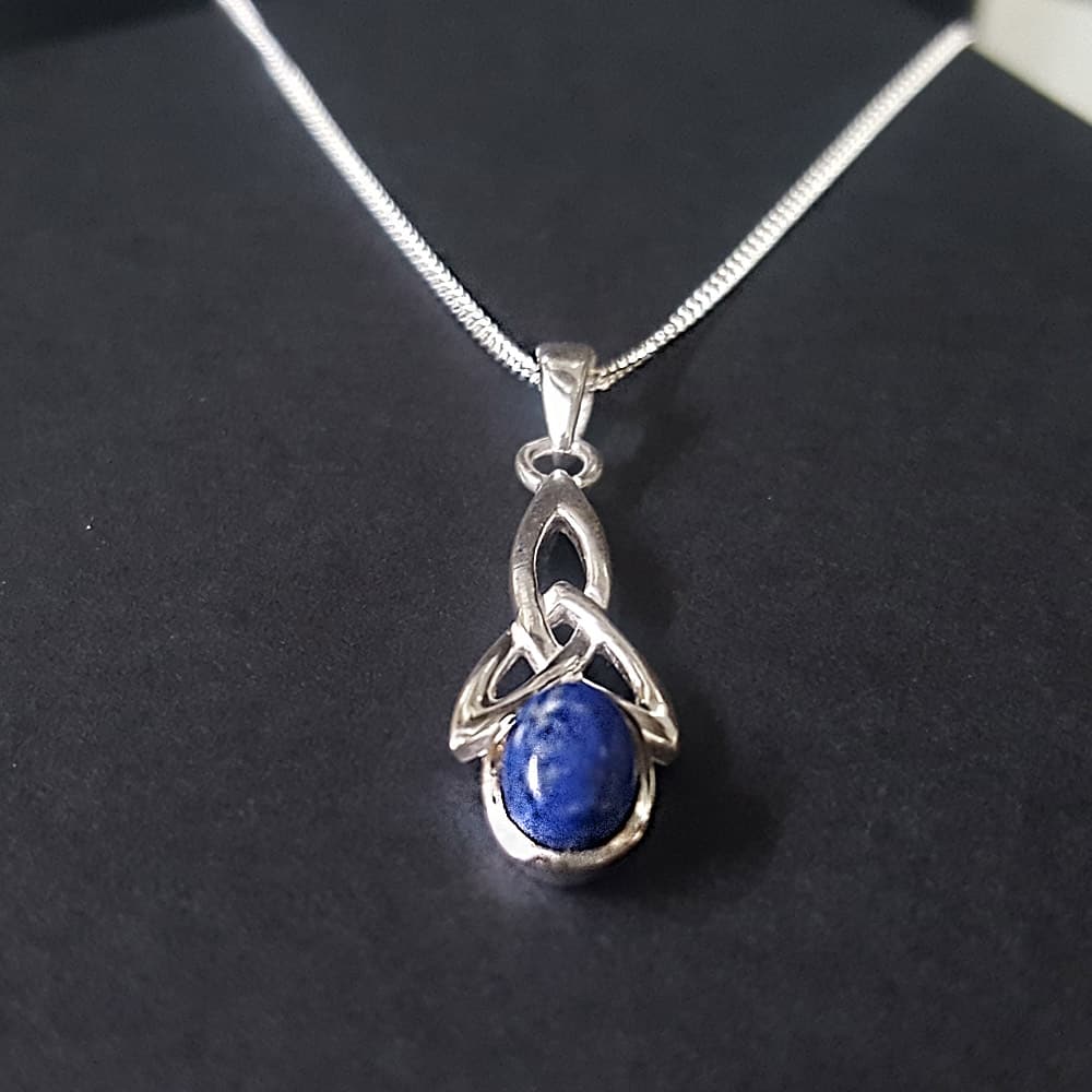 blue lapis celtic necklace, lapis lazuli celtic jewellery
