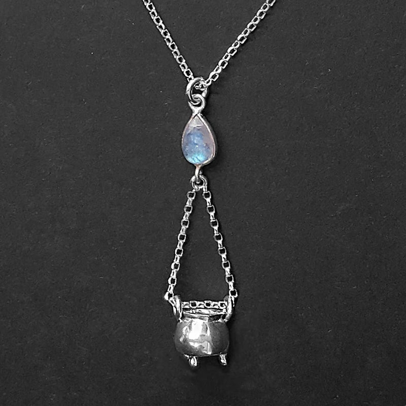 silver cauldron necklace witches cauldron jewellery