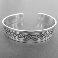 silver celtic bangle - open cuff bracelet - celtic jewellery