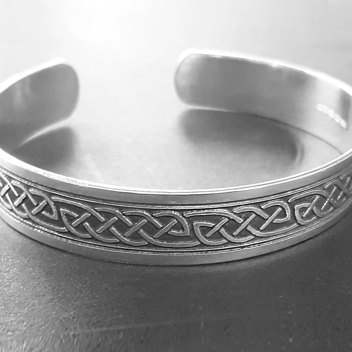 Handmade Celtic Cuff Bangle, Personalised Bracelet Solid Silver
