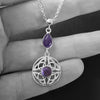 Celtic Knot Necklace with Amethyst Gemstone, Amethyst Celtic Jewellery 