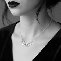 NEW Dainty Silver Circles Necklace