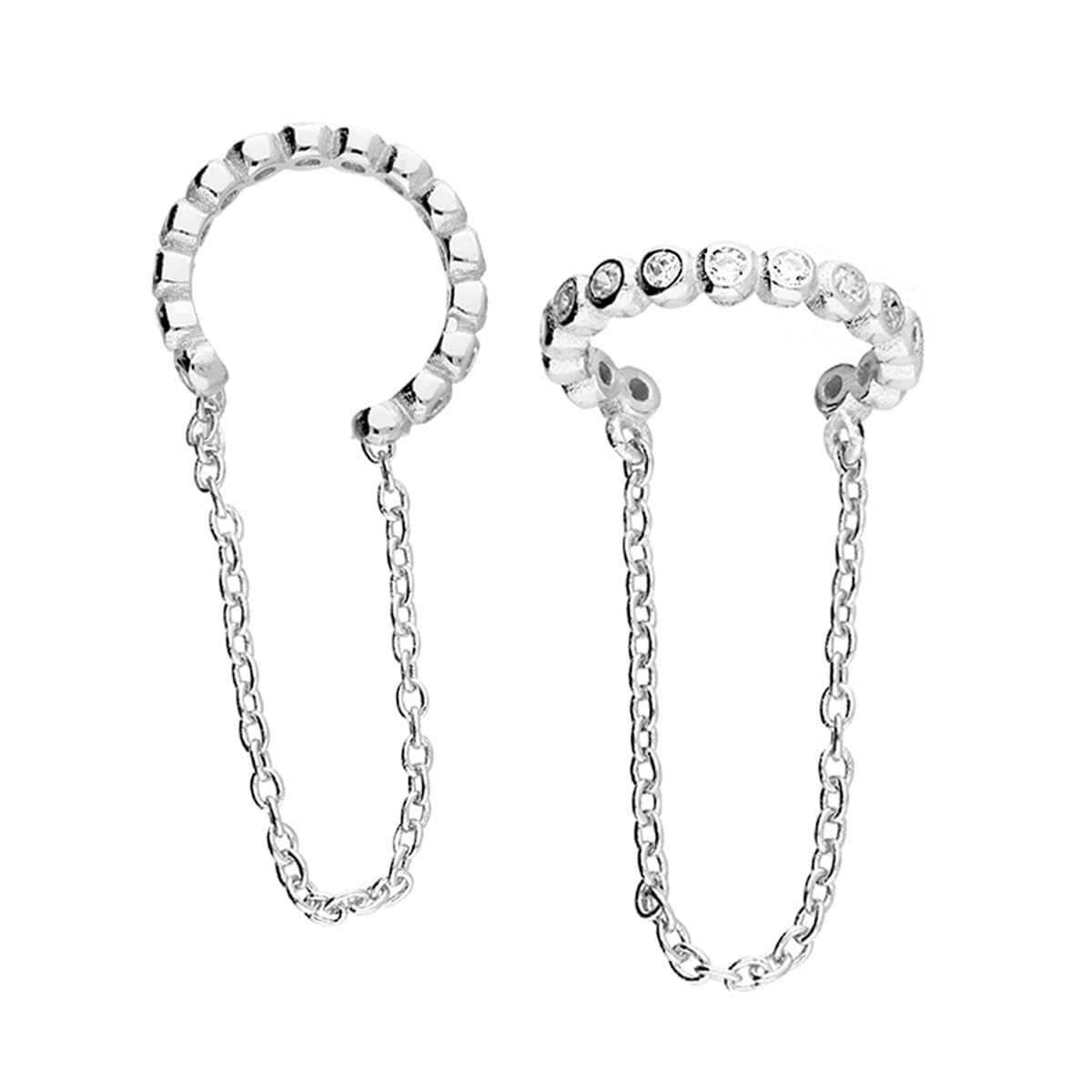 crystal chain ear cuffs
