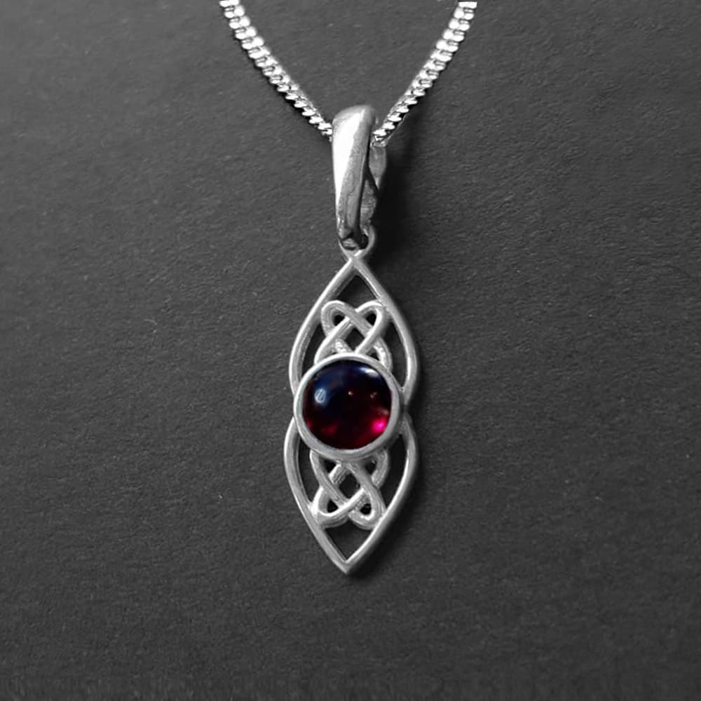 garnet celtic necklace