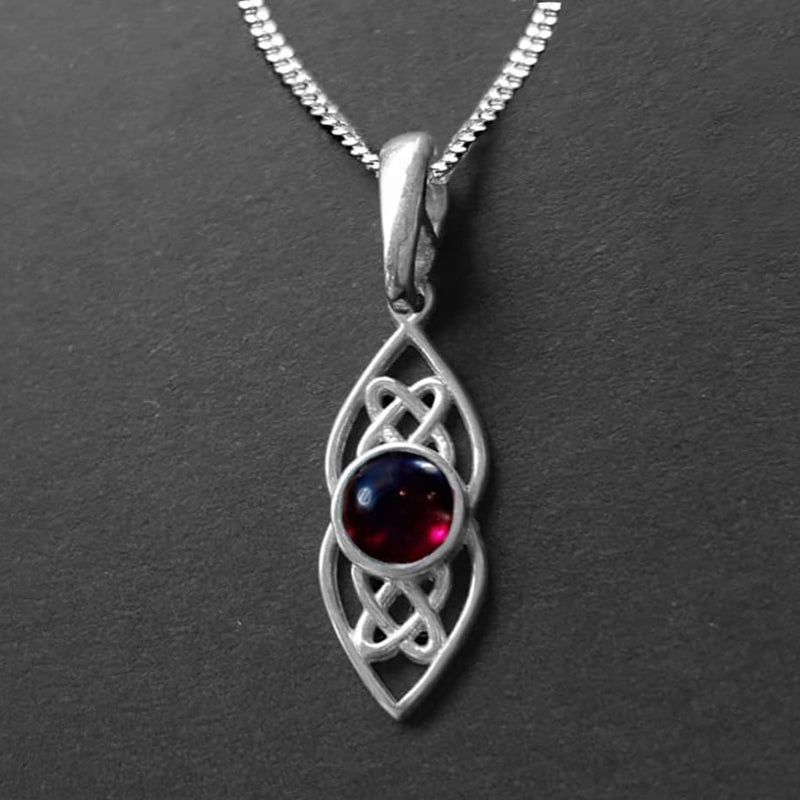 garnet celtic necklace