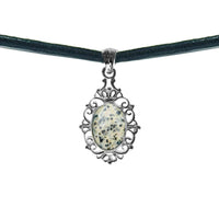 Dalmatian jasper leather choker