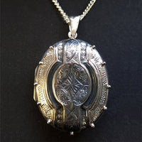 dark romance sterling silver gothic locket, victorian style with oxidised patterning