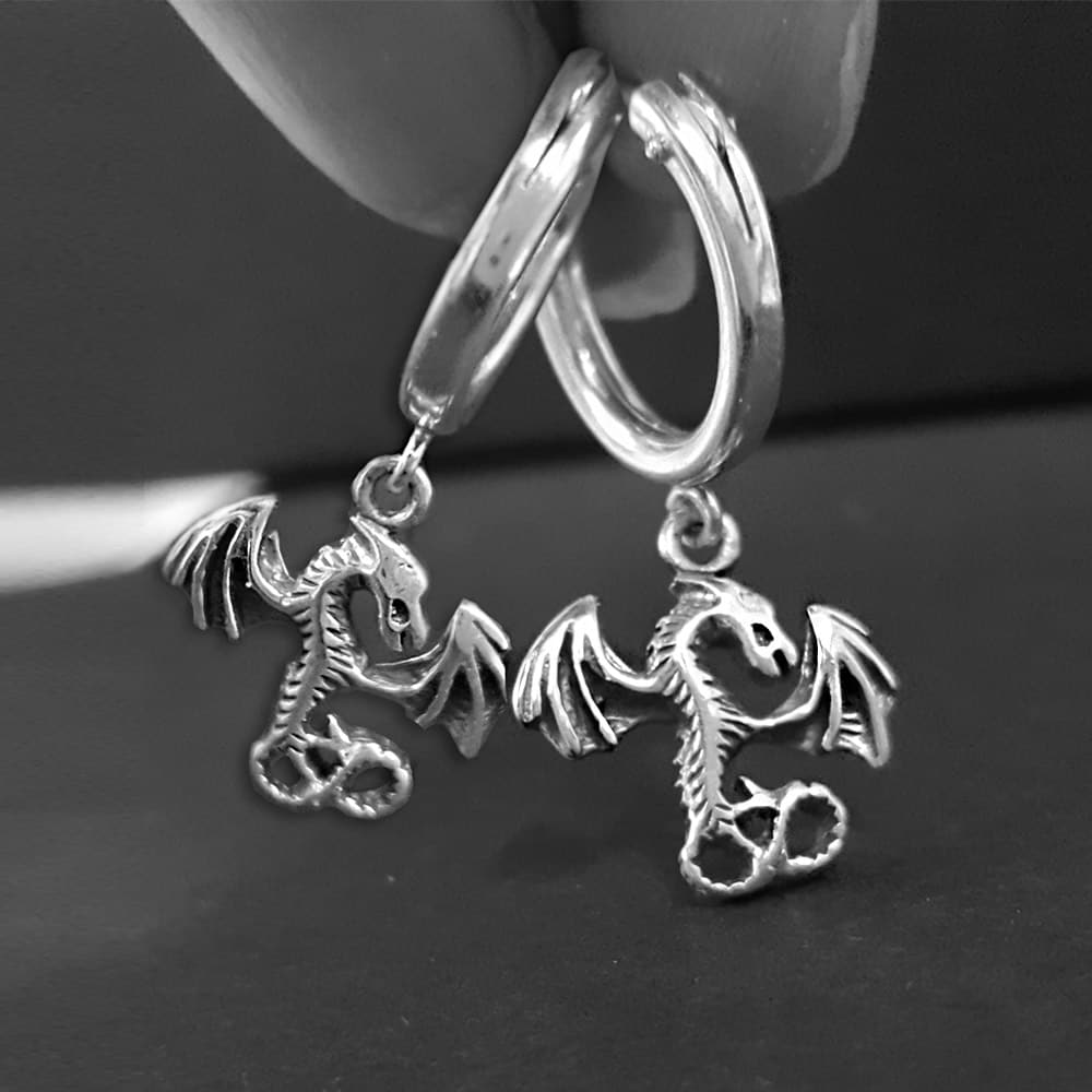 dragon hoop earrings, dragon jewellery