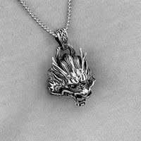 dragon pendant mens necklace 