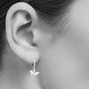 dragonfly huggie earrings, sterling silver 