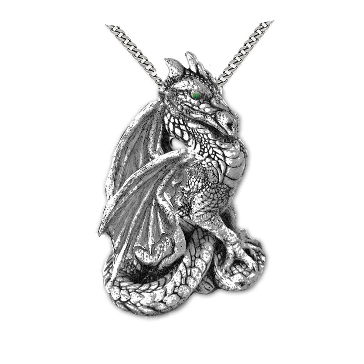emerald dragon necklace silver dragon jewellery