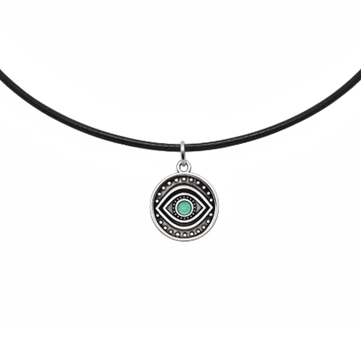 evil eye boho-goth leather choker