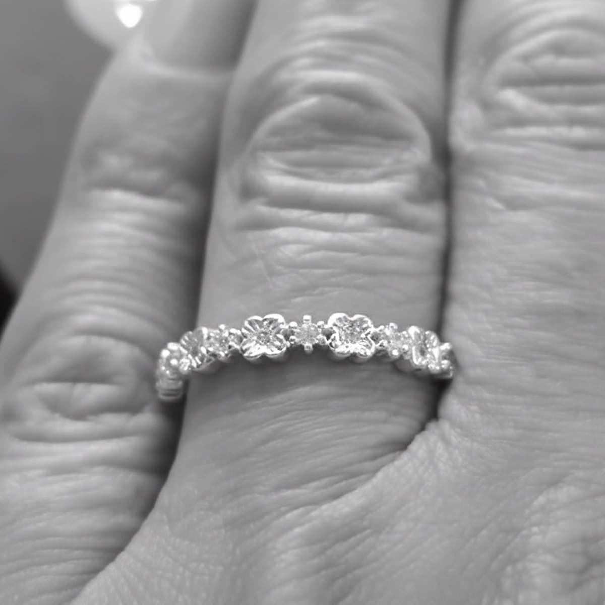 flower ring silver