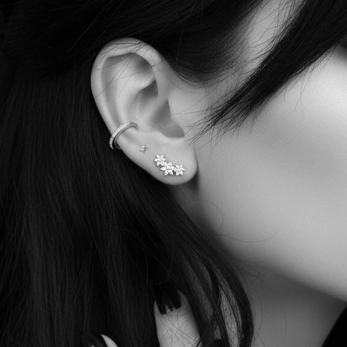 flower star climber earrings