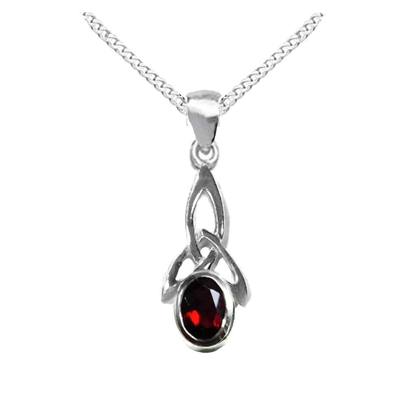 garnet celtic necklace, celtic knot